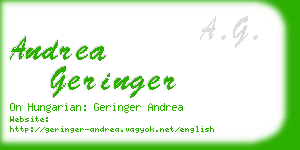 andrea geringer business card